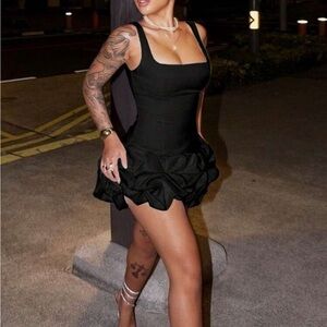 Black Bubble Skirt Dress